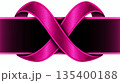 Pink Ribbon with Dark Background, Breast Cancer Awareness Symbol, Elegant Design 135400188