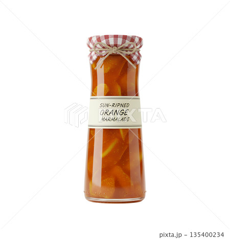 ギンガム蓋付きオレンジマーマレード瓶 ギンガム蓋付きオレンジマーマレード瓶 135400234