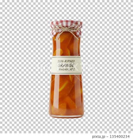 ギンガム蓋付きオレンジマーマレード瓶 ギンガム蓋付きオレンジマーマレード瓶 135400234
