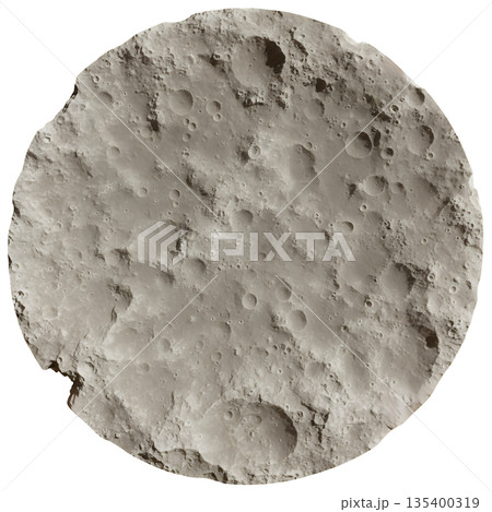 月面のリアルなクレーター地表テクスチャ 135400319