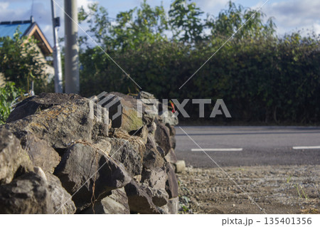 This is a close-up of the stone wall. This is a close-up of the stone wall. 135401356