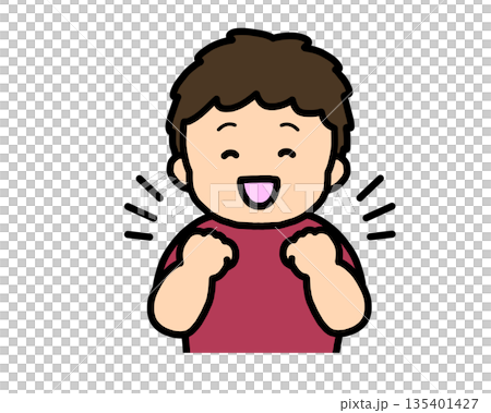 Happy (fist pump) Asian boy Happy (fist pump) Asian boy 135401427