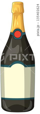 Vector Illustration of a Sealed Champagne Bottle with Blank Label Vector Illustration of a Sealed Champagne Bottle with Blank Label 135401624