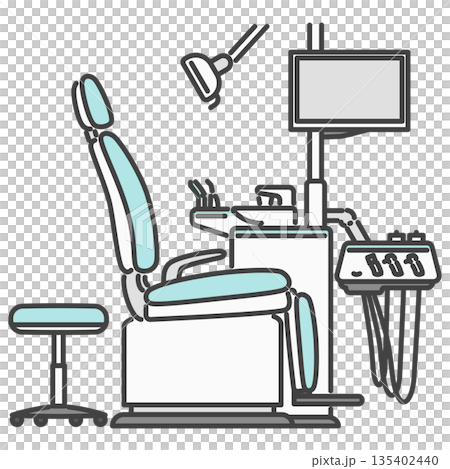 配備齊全的牙科治療椅，附折疊式腳踏板 135402440