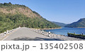 River and mountains viewed from the dam ridge 135402508