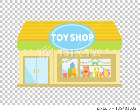 Colorful toy store building illustration Colorful toy store building illustration 135403032