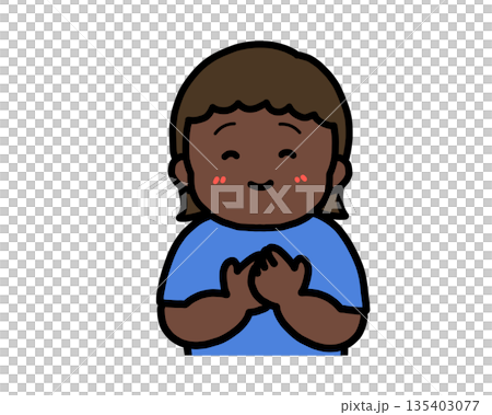 安心する　黒人の女の子 135403077