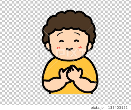 安心する　アジア人の男の子 135403131