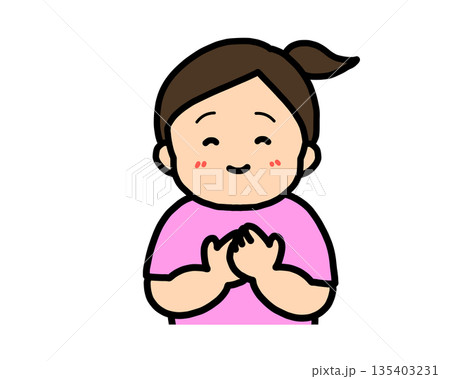 安心する　アジア人の女の子 135403231