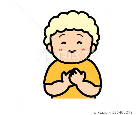 安心する　金髪の男の子 135403272