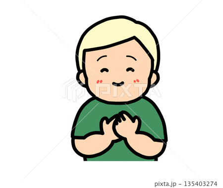 安心する　金髪の男の子 135403274