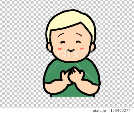 安心する　金髪の男の子 135403274