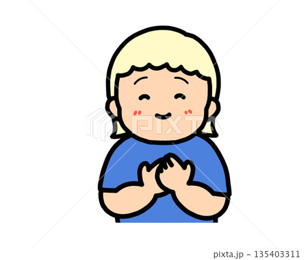 安心する　金髪の女の子 135403311