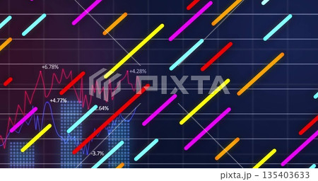 Displaying data in dark-grid UI with light-blue bars, red and blue lines, percent labels, diagonals Displaying data in dark-grid UI with light-blue bars, red and blue lines, percent labels, diagonals 135403633
