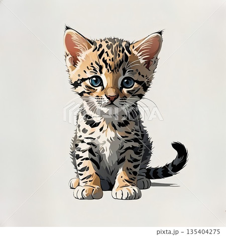 オシキャットの子猫の落ち着いた座り姿 135404275