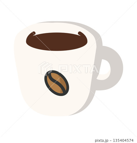 Illustration of Coffee Cup with Bean 135404574