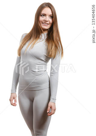 Fit woman in thermolinen underwear 135404656