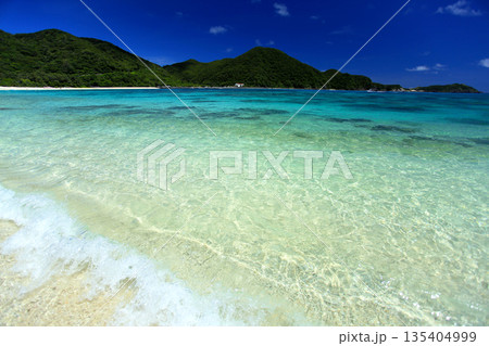 夏の沖縄　渡嘉敷島　美しいケラマブルーの阿波連ビーチ 135404999
