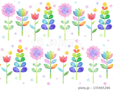 花のシームレスパターン　A-1' 135405266