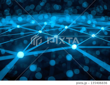 つながりとコネクションを表現した抽象コンセプトビジュアル 135406836
