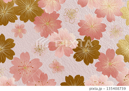 桜の花柄背景 135408739