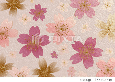 桜の和風柄デザイン 135408746