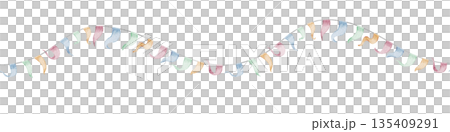 Garland watercolor border with curved colorful Ribbons. Illustration of seamless pattern for baby shower greeting cards and childish birthday invitations. Art of Frame for banner or kids stationary. Garland watercolor border with curved colorful Ribbons. Illustration of seamless pattern for baby shower greeting cards and childish birthday invitations. Art of Frame for banner or kids stationary. 135409291