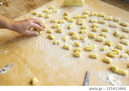 handmade gnocchi made at home handmade gnocchi made at home 135411668