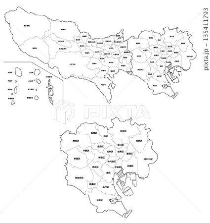 東京都白地図 135411793