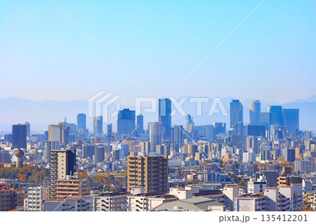 愛知県名古屋市、名古屋駅周辺超高層ビル群の風景 135412201
