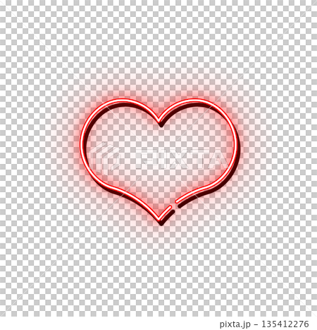 Simple Neon Heart Mark Red Simple Neon Heart Mark Red 135412276