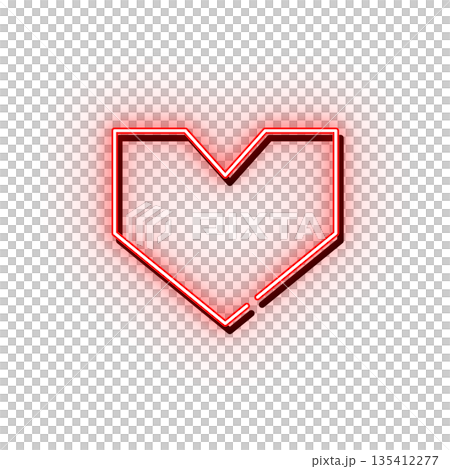 Simple Neon Heart Mark Red Simple Neon Heart Mark Red 135412277