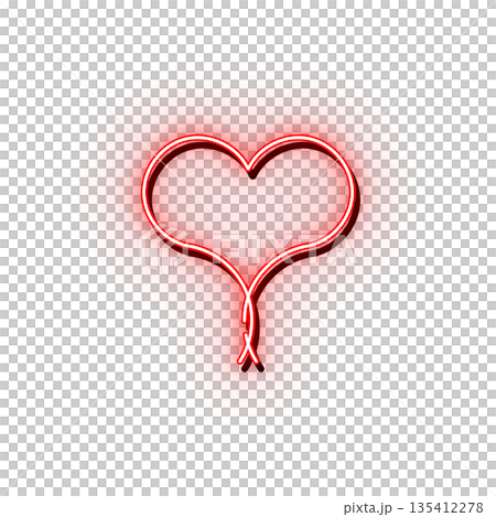 Simple Neon Heart Mark Red Simple Neon Heart Mark Red 135412278