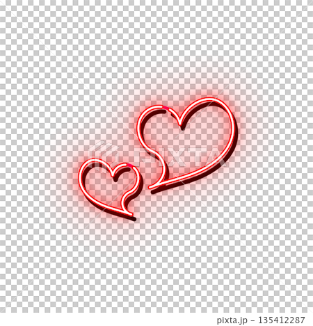 Simple Neon Heart Mark Red Simple Neon Heart Mark Red 135412287