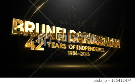Brunei Darussalam Independence 42 Years Anniversary Luxury Background Brunei Darussalam Independence 42 Years Anniversary Luxury Background 135412474