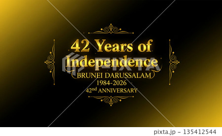 Brunei Darussalam 42 Years of Independence Luxury Gold Design Brunei Darussalam 42 Years of Independence Luxury Gold Design 135412544