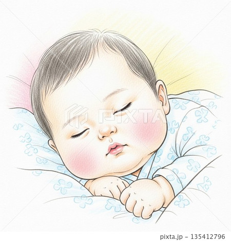 赤ちゃんのイラスト 135412796