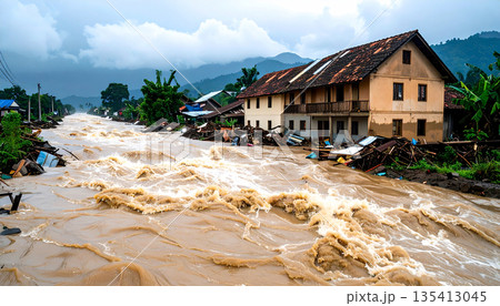 Severe Flooding in Rural Settlement Severe Flooding in Rural Settlement 135413045