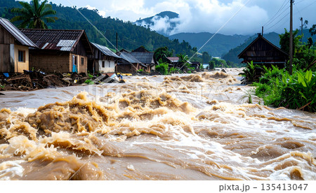 Severe Flooding in Rural Settlement Severe Flooding in Rural Settlement 135413047