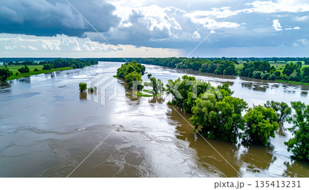Flooded River Landscape Flooded River Landscape 135413231