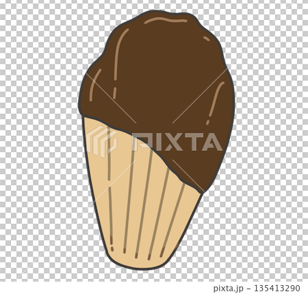 巧克力瑪德琳蛋糕插圖 巧克力瑪德琳蛋糕插圖 135413290