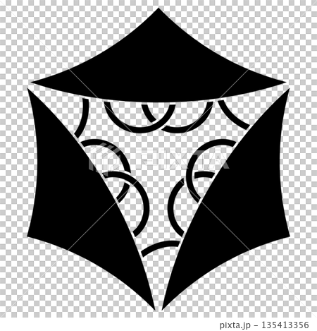 This is the family crest, called the three-sedge hat. This is the family crest, called the three-sedge hat. 135413356