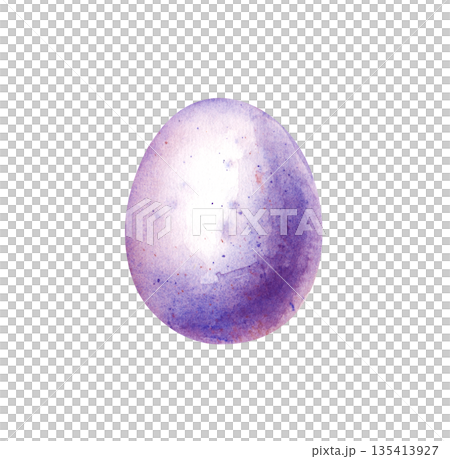 A single purple chicken egg on an isolated...のイラスト素材 [135413927] - PIXTA