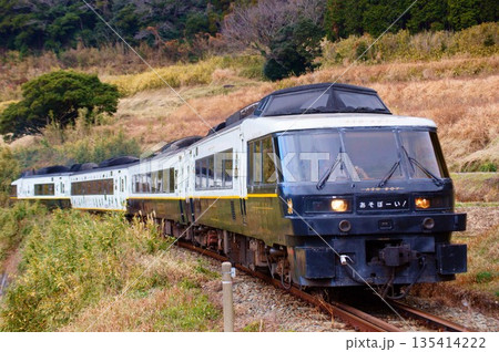 ゆっくりとスイッチバックを登ってくる特急あそぼーい！ 135414222