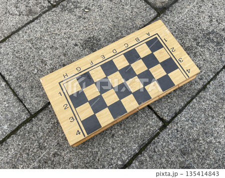 chess box isolated on the gray background. topv view 135414843