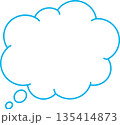 雲のような吹き出し水色 135414873