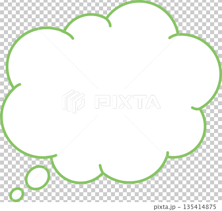 雲狀黃綠色對話框 雲狀黃綠色對話框 135414875