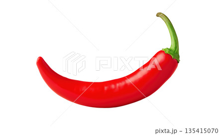 Red hot pepper isolated on transparent background with vivid color and fresh texture. Red hot pepper isolated on transparent background with vivid color and fresh texture. 135415070
