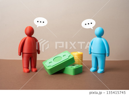 Business relationship between two persons. Partnership and cooperation concept. Trust building, shared interests and mutual responsibility. Professional interaction, negotiation culture Business relationship between two persons. Partnership and cooperation concept. Trust building, shared interests and mutual responsibility. Professional interaction, negotiation culture 135415745