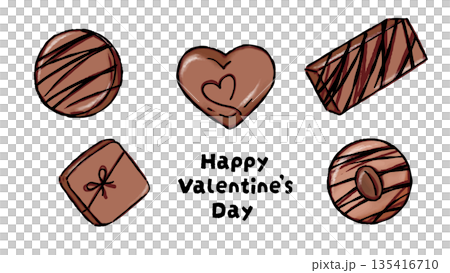 情人節各種巧克力插畫套裝 135416710